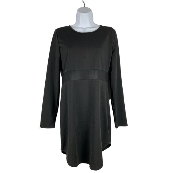 Leading Star Dresses & Skirts - Leadingstar Black Long-Sleeve Knee Length Shift Dress Zip Back Closure Size XL